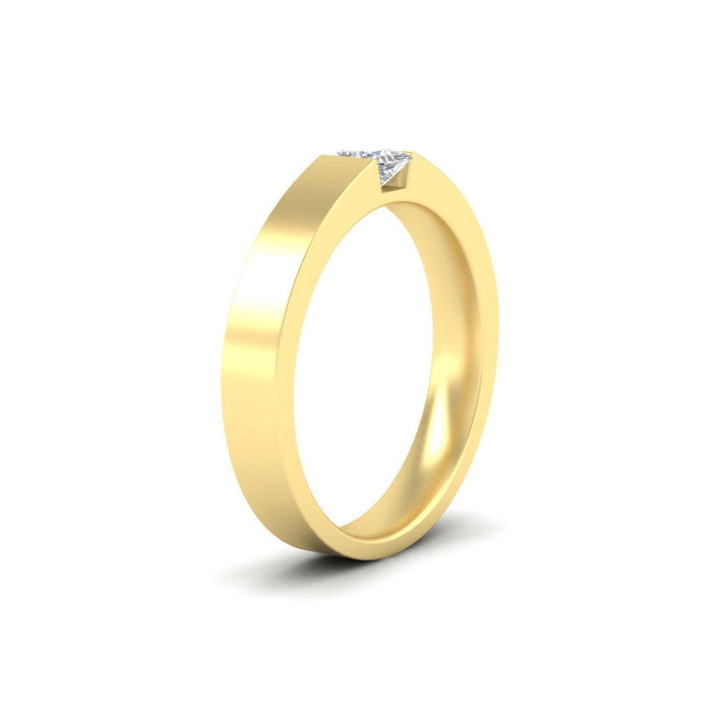 Half Bezel Solitaire Mens Engagement Ring