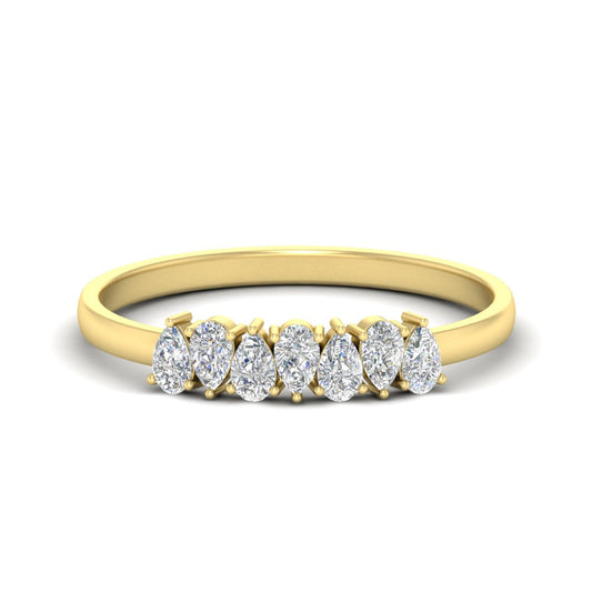 Half Carat 7 Stone Wedding Band Diamond Teardrop