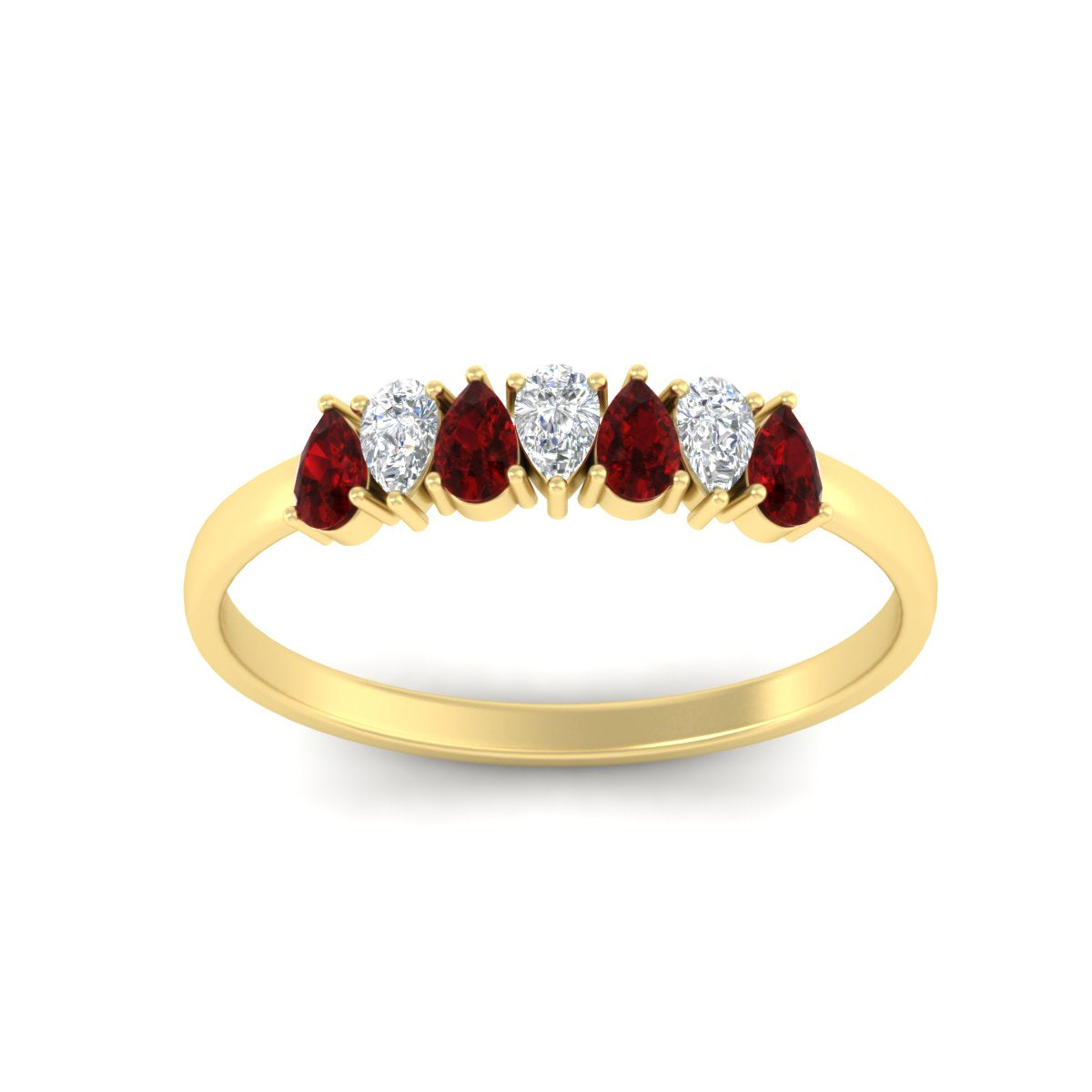 Half Carat 7 Stone Wedding Band Diamond Teardrop
