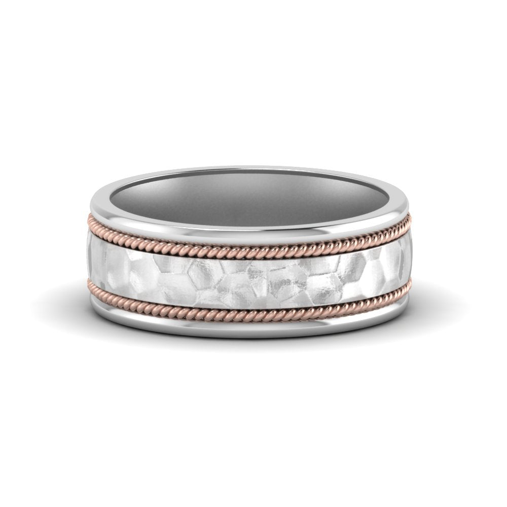 Hammered 2 Tone Mens Band