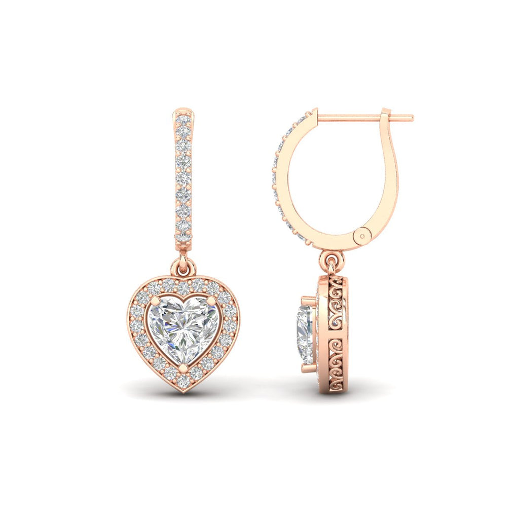Heart Halo Drop Dangle Earring