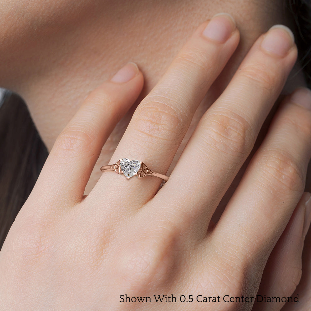 Heart Shaped Celtic Solitaire Engagement Ring