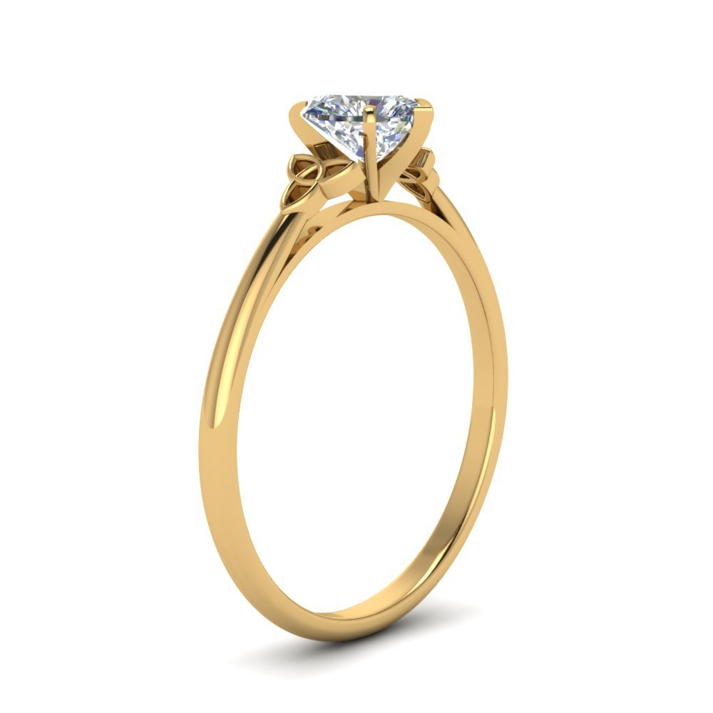 Heart Shaped Celtic Solitaire Engagement Ring