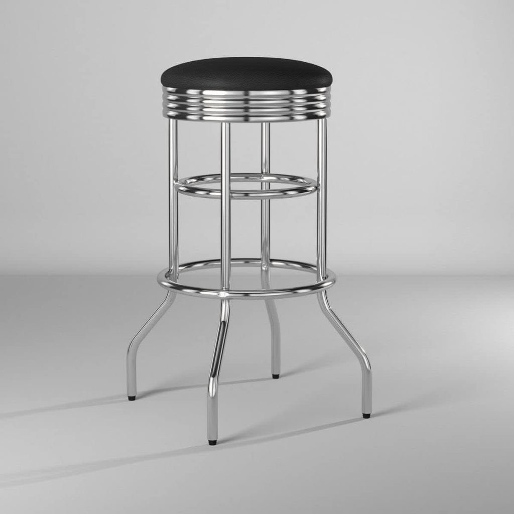 Heavy Duty 30 Inch Backless Swivel Bar Stool Chrome Finish