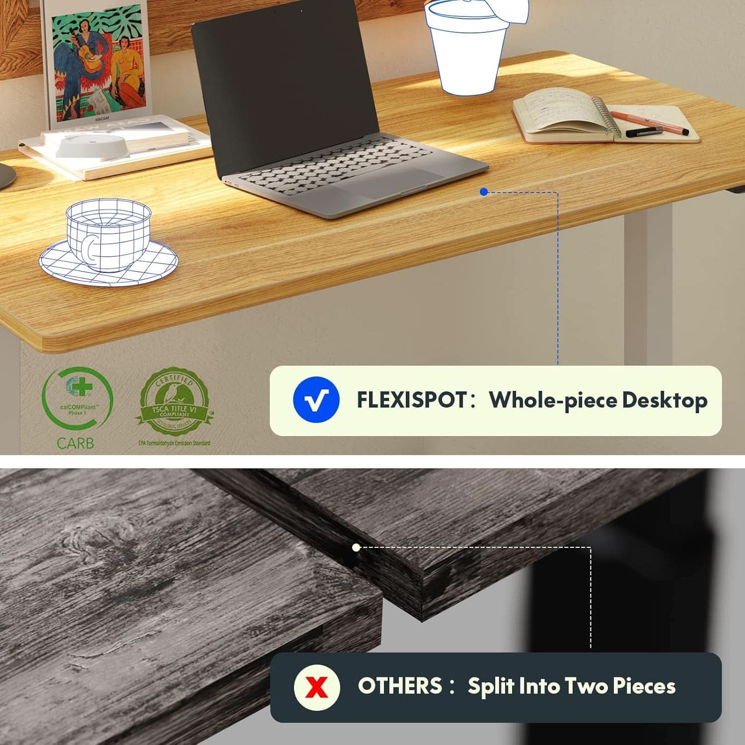 Height Adjustable Electric Sit Stand Desk for Home