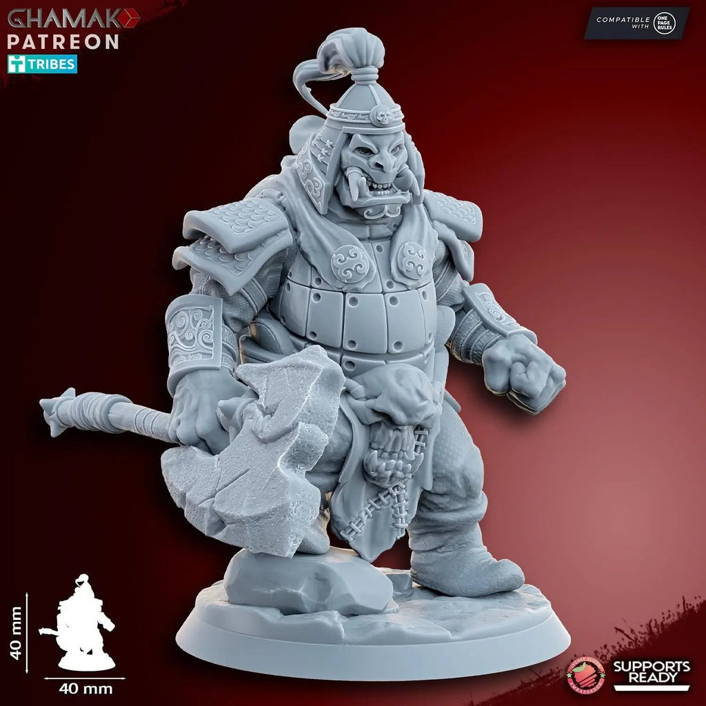 Grey Waste Orc by Ghamak Fantasy 28/32mm Scale Miniature, 40mm tall, 10 Units