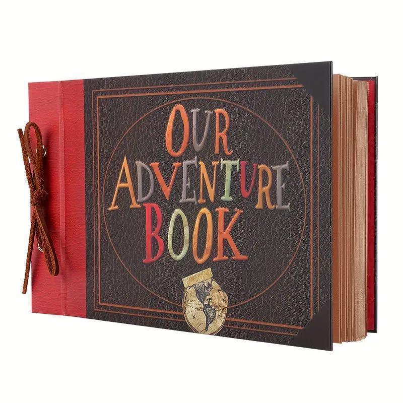 Our Adventure Book: Vintage Scrapbook with Stickers & Photos