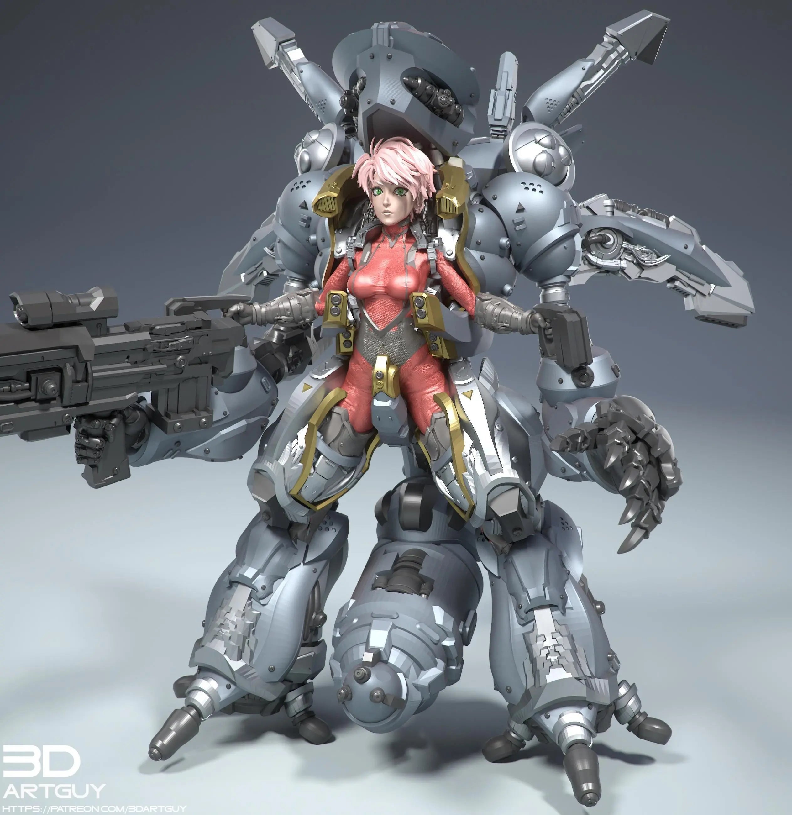 Mecha Pilot by 3DArtGuy 32mm scale, 50mm or 100m Miniature War Gaming Figure, Sci-fi, Proxy, Anime