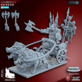 Orc Chieftain on Wild Boar Chariot by Ghamak Fantasy 28/32mm Scale Miniature, 100mm x 100mm, Vehicle