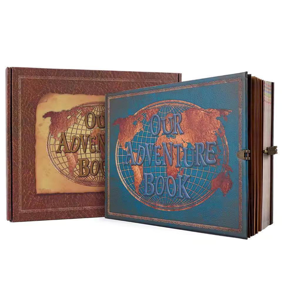 Our Adventure Book: Retro Leather Travel Photo Album, Scrapbook, Image Memory Journal, Keepsake Diary