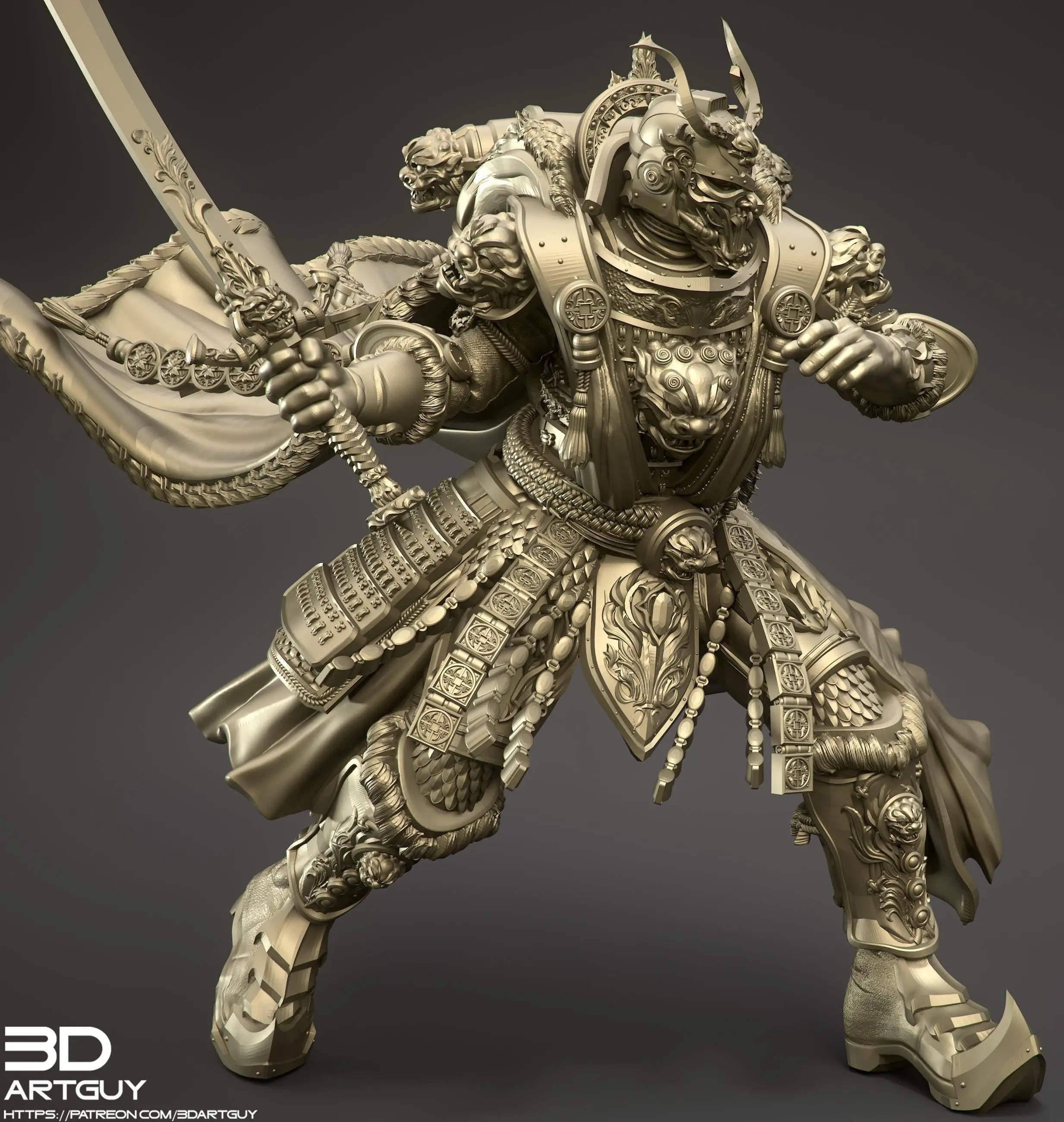 Rider by 3DArtGuy 32mm scale, 50mm or 100mm, Miniature War Gaming Figure