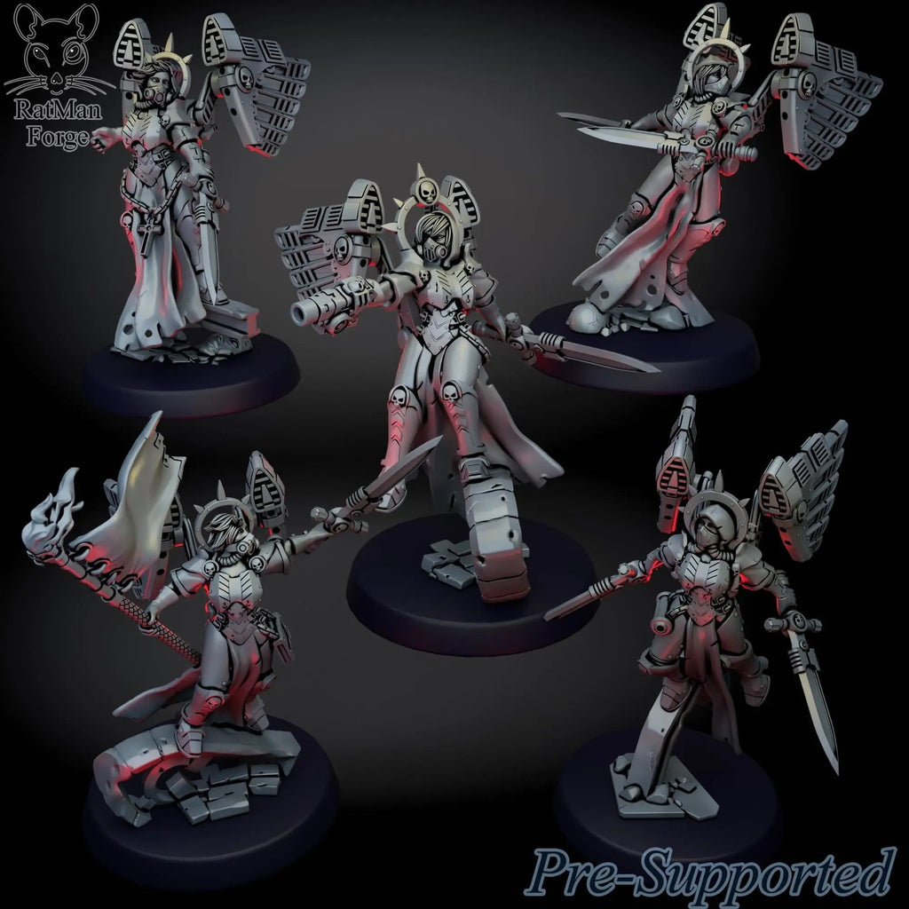 Angles of Death by Ratman Forge 32mm scale miniature, Includes base and stand, For any sci-fi, Grim Dark or OPR table top games