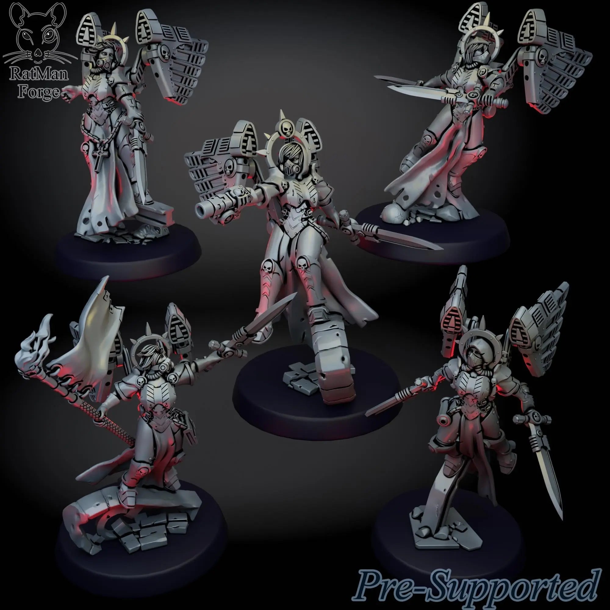 Angles of Death by Ratman Forge 32mm scale miniature, Includes base and stand, For any sci-fi, Grim Dark or OPR table top games