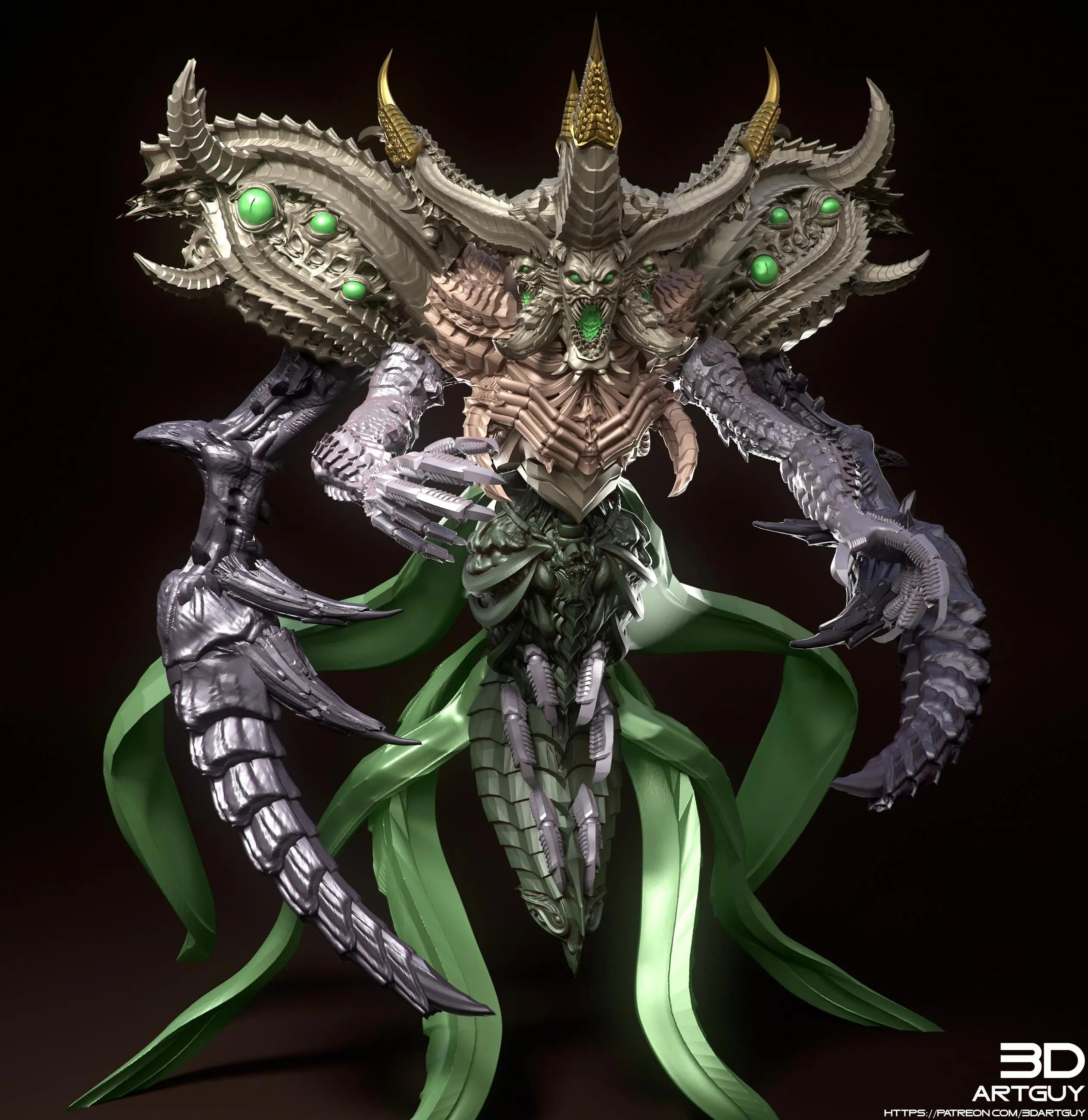 Falsehood Demon by 3DArtGuy 32mm scale, 50 or 100mm, Miniature War Gaming Figure, Fantasy, Proxy for Belial, DnD, 2 Versions