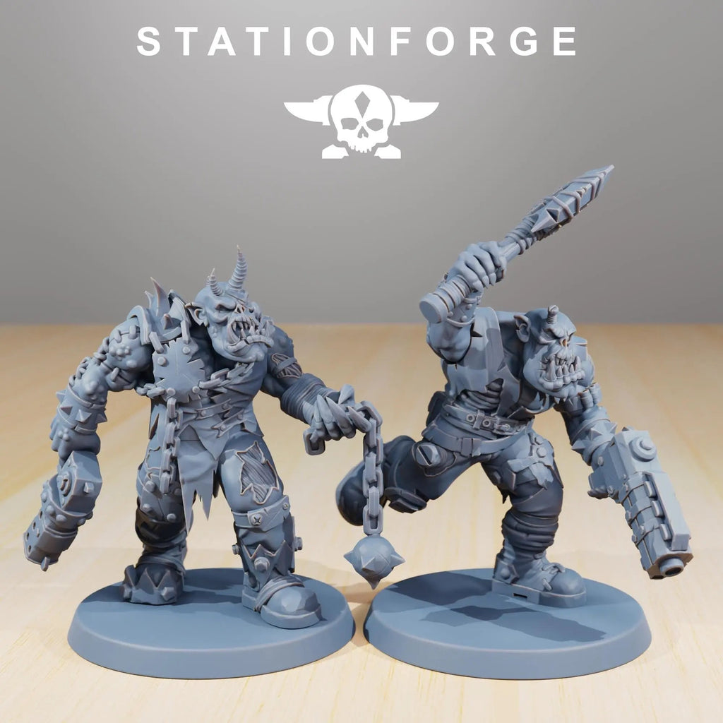 Orkaz Plague Spreadaz by Station Forge 28/32mm Heroic Scale Miniature, 38mm tall, 10 Units, Proxy, Grimdark, Sci-Fi, OPR, Orcs