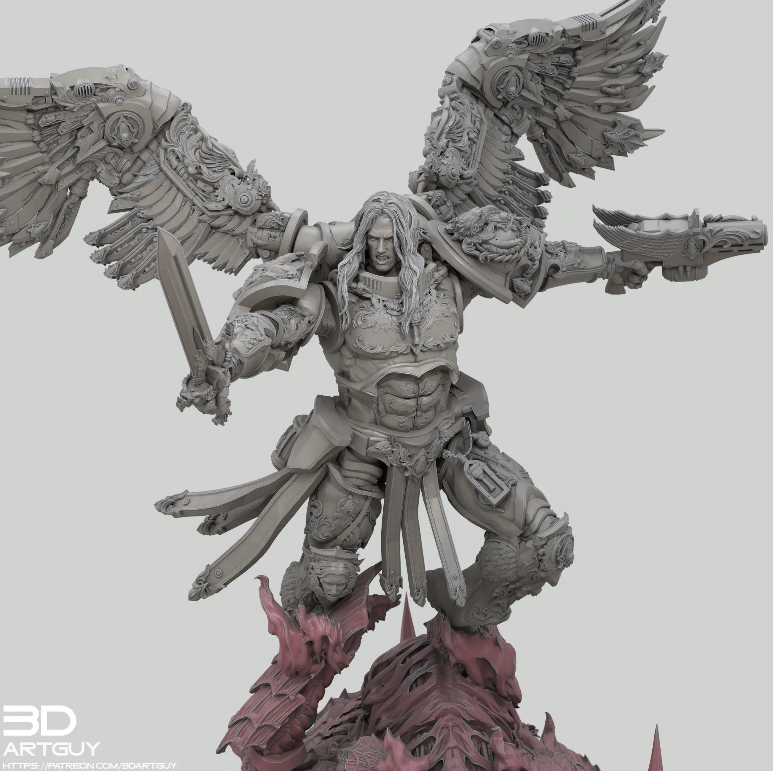 Blood Host Leader by 3DArtGuy 32mm scale, 50mm or 100mm, Miniature War Gaming Figure