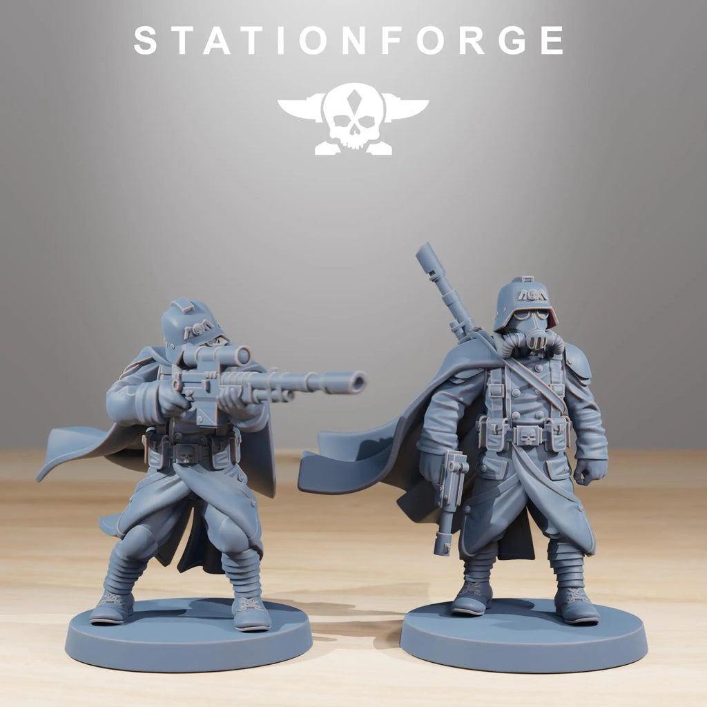 Grim Guard Marksman by Station Forge 28/32mm Heroic Scale Miniature, 32mm tall, 10 Units, Proxy, Grimdark, Sci-Fi, OPR, Guard