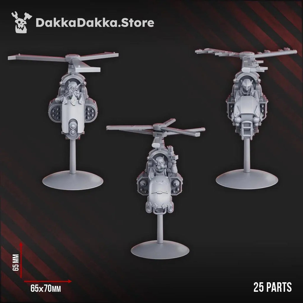 GorgWorks Copters by DakkaDakka 28mm Heroic Scale Miniature, 65mm tall, 3 Vehicles