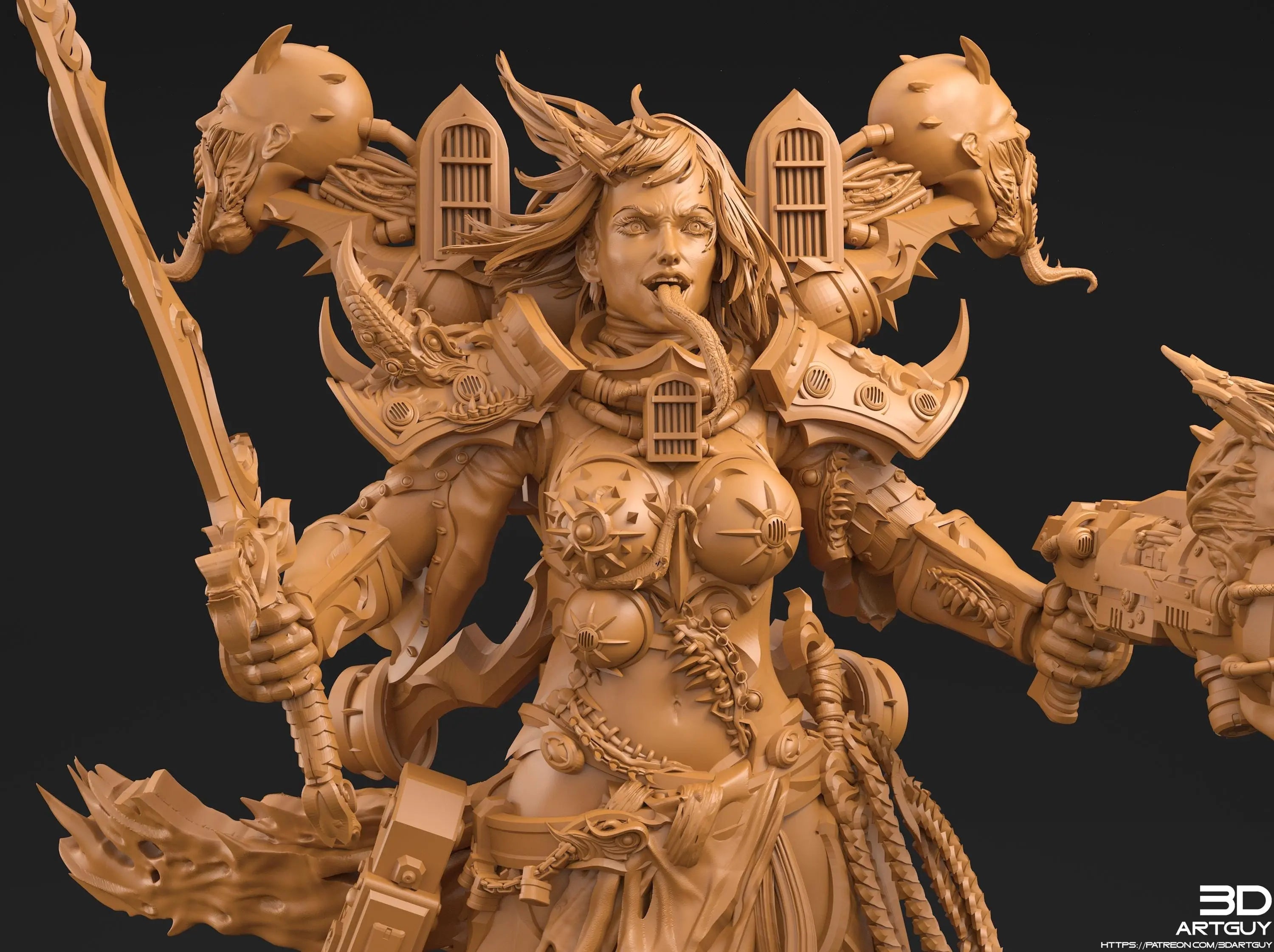 Noisy Sister by 3DArtGuy 28/32mm scale, 50mm or 100mm, Miniature War Gaming Figure