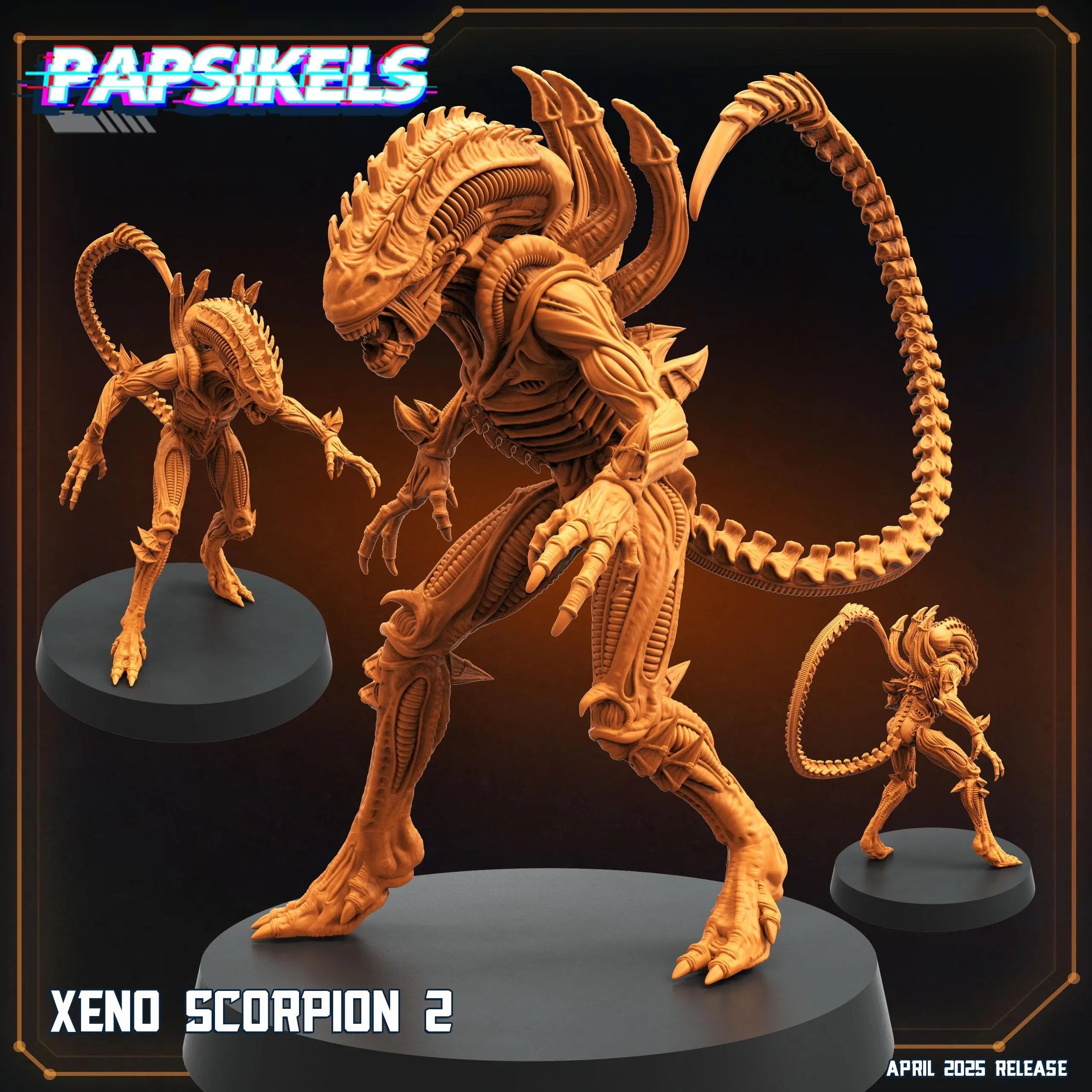 Xeno Scorpion by Papsikels Miniature, 32mm Heroic Scale, War Gaming, Proxy for Alien, Aliens vs Humans, Sci-fi, Xenomorph