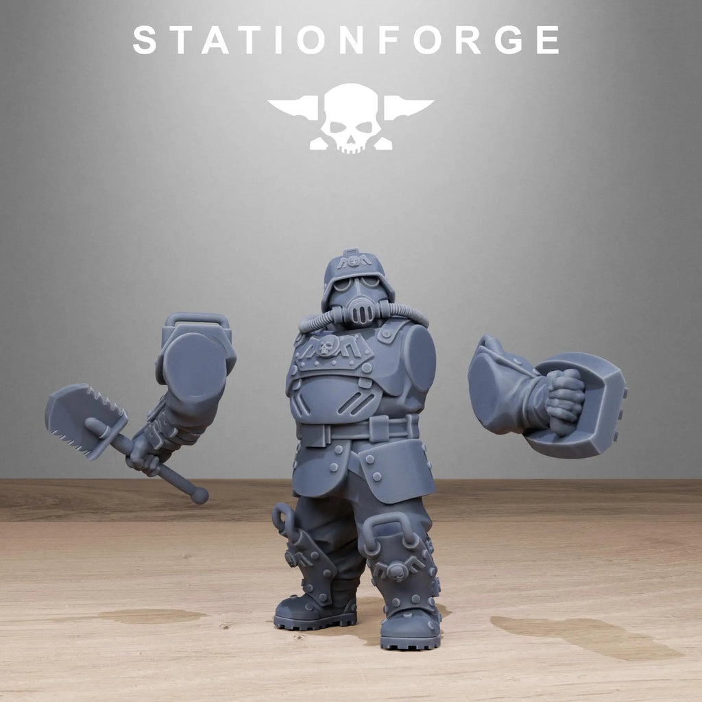 Grim Guard Armored Mutants by Station Forge 28/32mm Heroic Scale Miniature, 50mm tall, 10 Units, Proxy, Grimdark, Sci-Fi, OPR, Guard