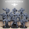 Grim Guard Armored Mutants by Station Forge 28/32mm Heroic Scale Miniature, 50mm tall, 10 Units, Proxy, Grimdark, Sci-Fi, OPR, Guard