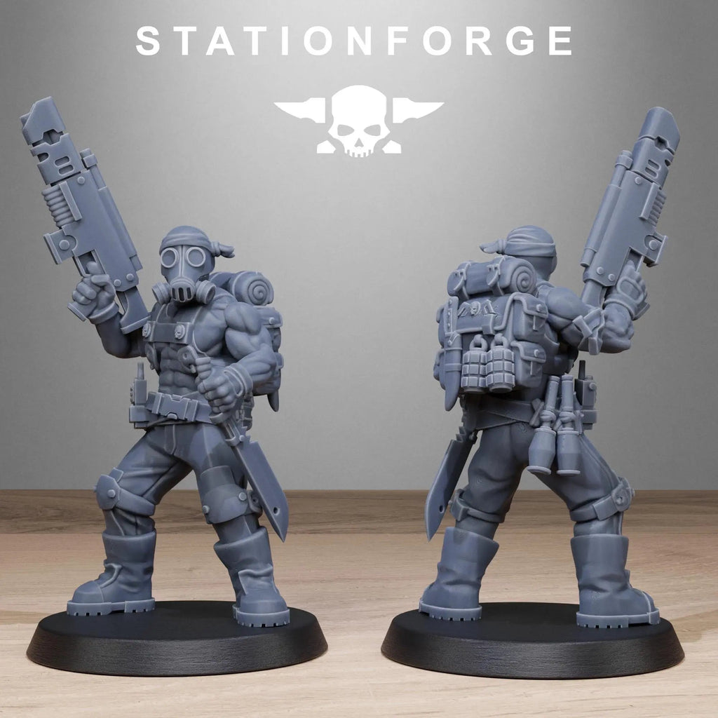 Grim Guard Jungle Fighters 2 by Station Forge 28mm Heroic Scale Miniature, 32mm tall, 10 Units, Proxy, Grimdark, Sci-Fi, OPR, Guard