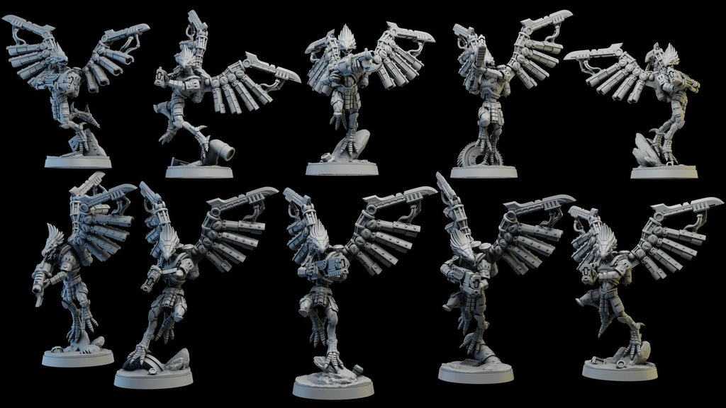 Talon Marauders by Ghamak Sci-fi 28/32mm Heroic Scale Miniature, 34mm tall, 10 Units, Proxy, Grimdark, Sci-Fi, OPR