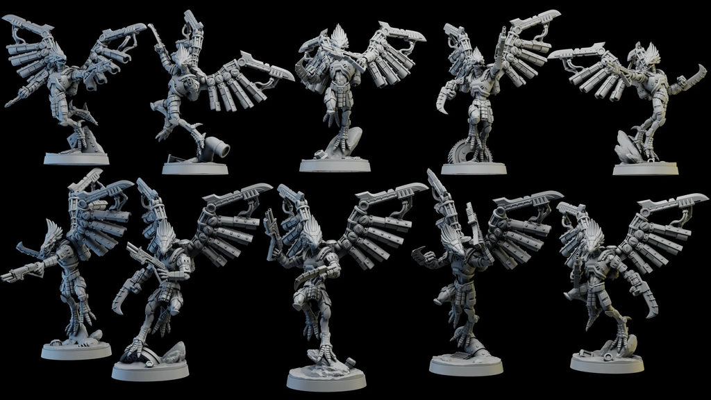 Talon Marauders by Ghamak Sci-fi 28/32mm Heroic Scale Miniature, 34mm tall, 10 Units, Proxy, Grimdark, Sci-Fi, OPR