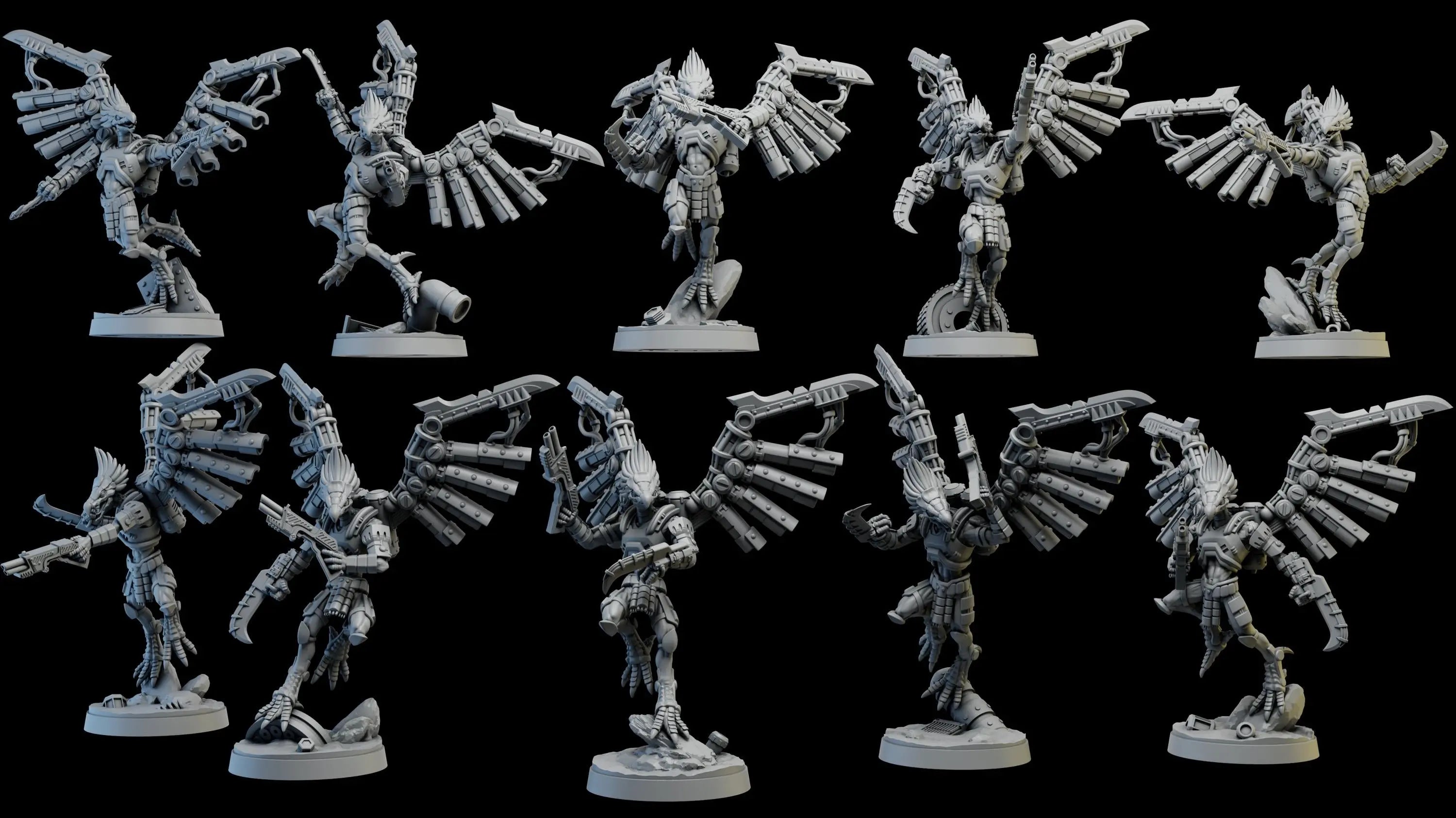 Talon Marauders by Ghamak Sci-fi 28/32mm Heroic Scale Miniature, 34mm tall, 10 Units, Proxy, Grimdark, Sci-Fi, OPR