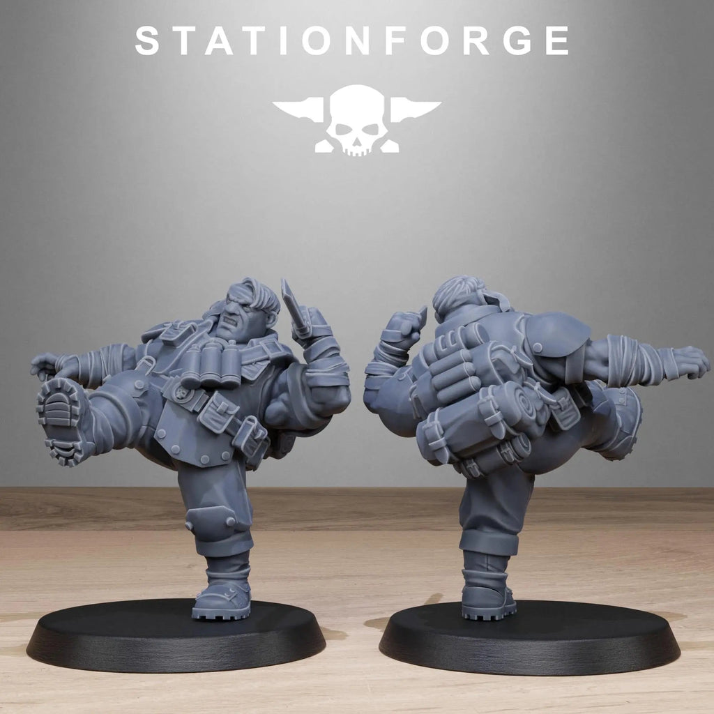 Grimguard Jungle Fighter Mutants by Station Forge 28mm Heroic Scale Miniature, 45mm tall, 10 Units, Proxy, Grimdark, Sci-Fi, OPR, Guard