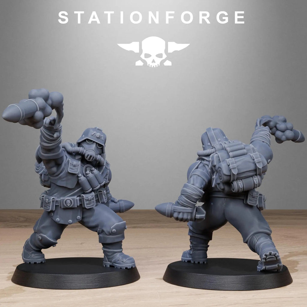 Grimguard Jungle Fighter Mutants by Station Forge 28mm Heroic Scale Miniature, 45mm tall, 10 Units, Proxy, Grimdark, Sci-Fi, OPR, Guard