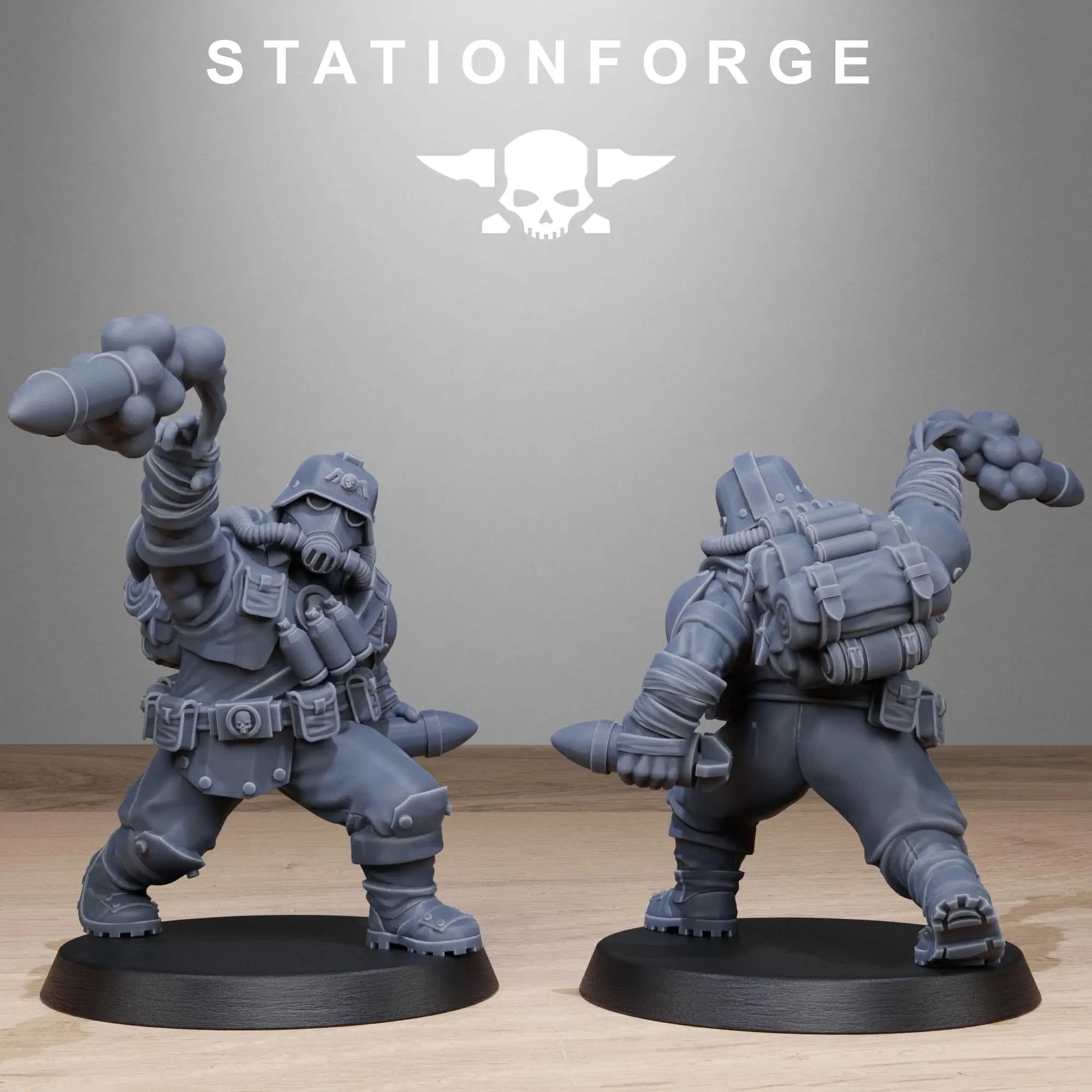 Grimguard Jungle Fighter Mutants by Station Forge 28mm Heroic Scale Miniature, 45mm tall, 10 Units, Proxy, Grimdark, Sci-Fi, OPR, Guard