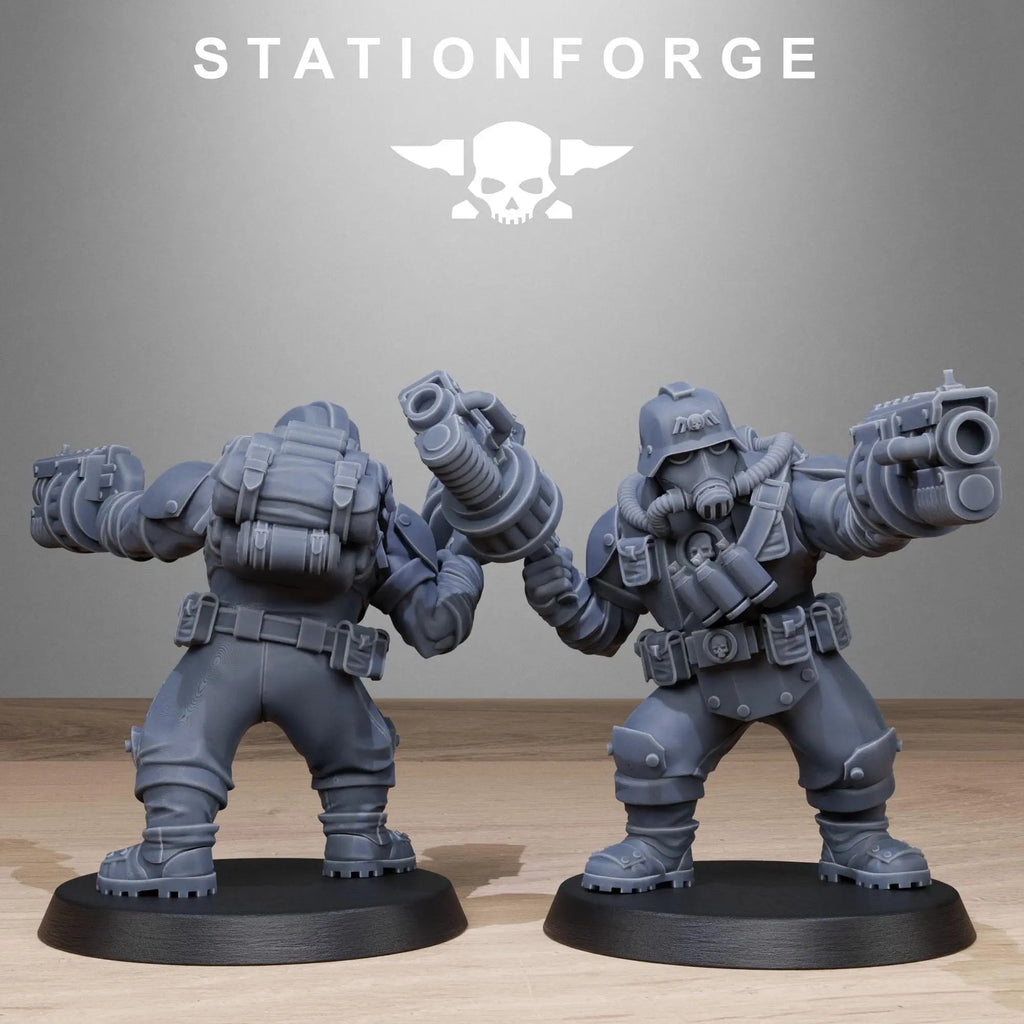 Grimguard Jungle Fighter Mutants by Station Forge 28mm Heroic Scale Miniature, 45mm tall, 10 Units, Proxy, Grimdark, Sci-Fi, OPR, Guard