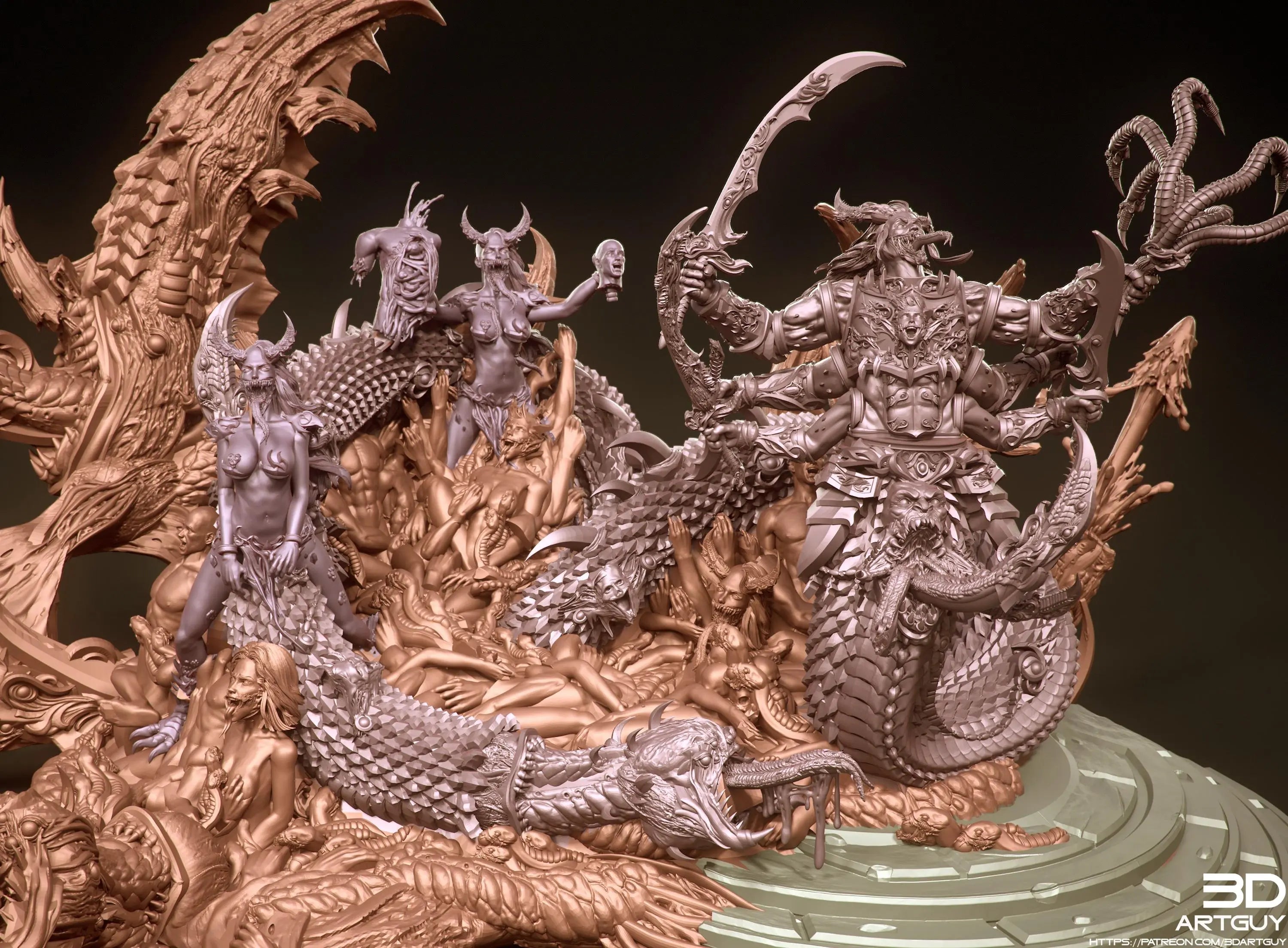 Giant Snake by 3DArtGuy 28/32mm scale, 50mm or 100mm, Miniature War Gaming Figure