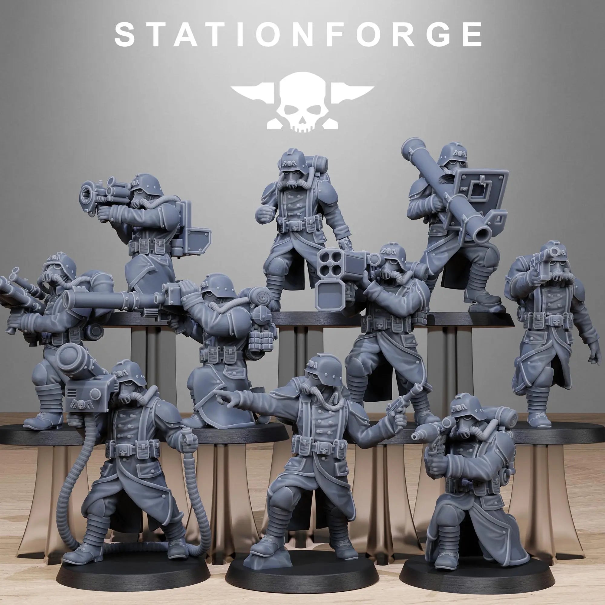 Grimguard Rocketers by Station Forge 28/32mm Heroic Scale Miniature, 34mm tall, 10 Units