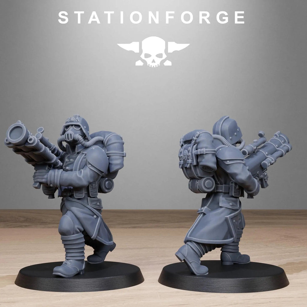 Grimguard Rocketers by Station Forge 28/32mm Heroic Scale Miniature, 34mm tall, 10 Units