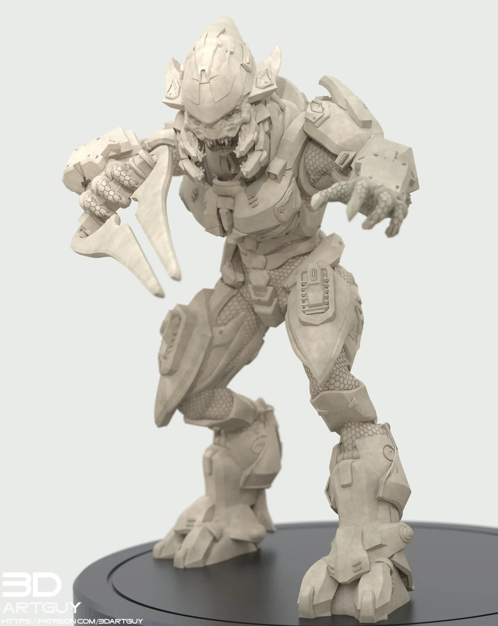Covenant Elite by 3DArtGuy, 32mm scale, 50mm, Miniature War Gaming Figure, Halo, Covenant, Alien, 3D Printed, 4 Poses