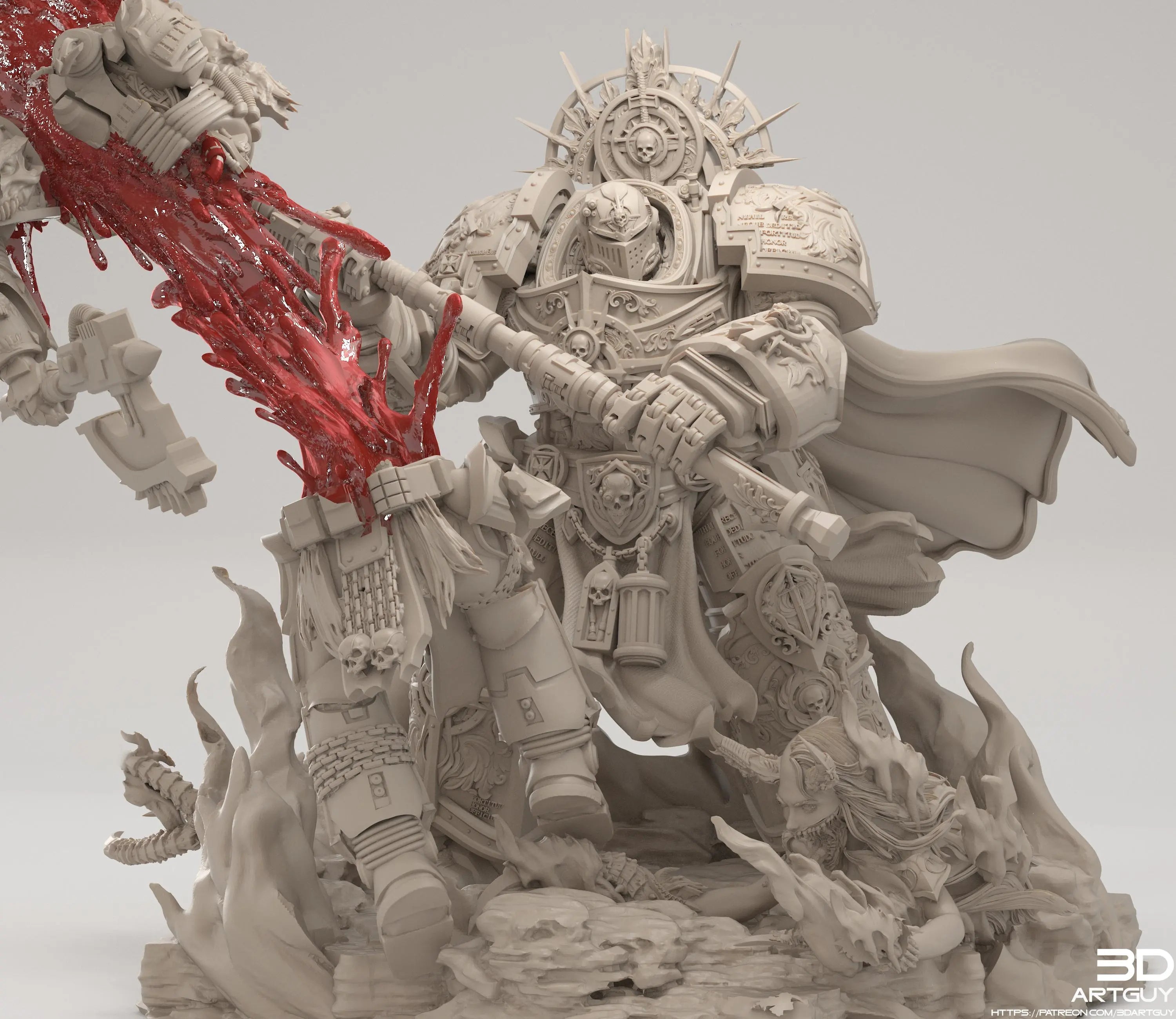 Knight Of Purity by 3DArtGuy 32mm scale, 50mm or 100mm, Miniature War Gaming Figure