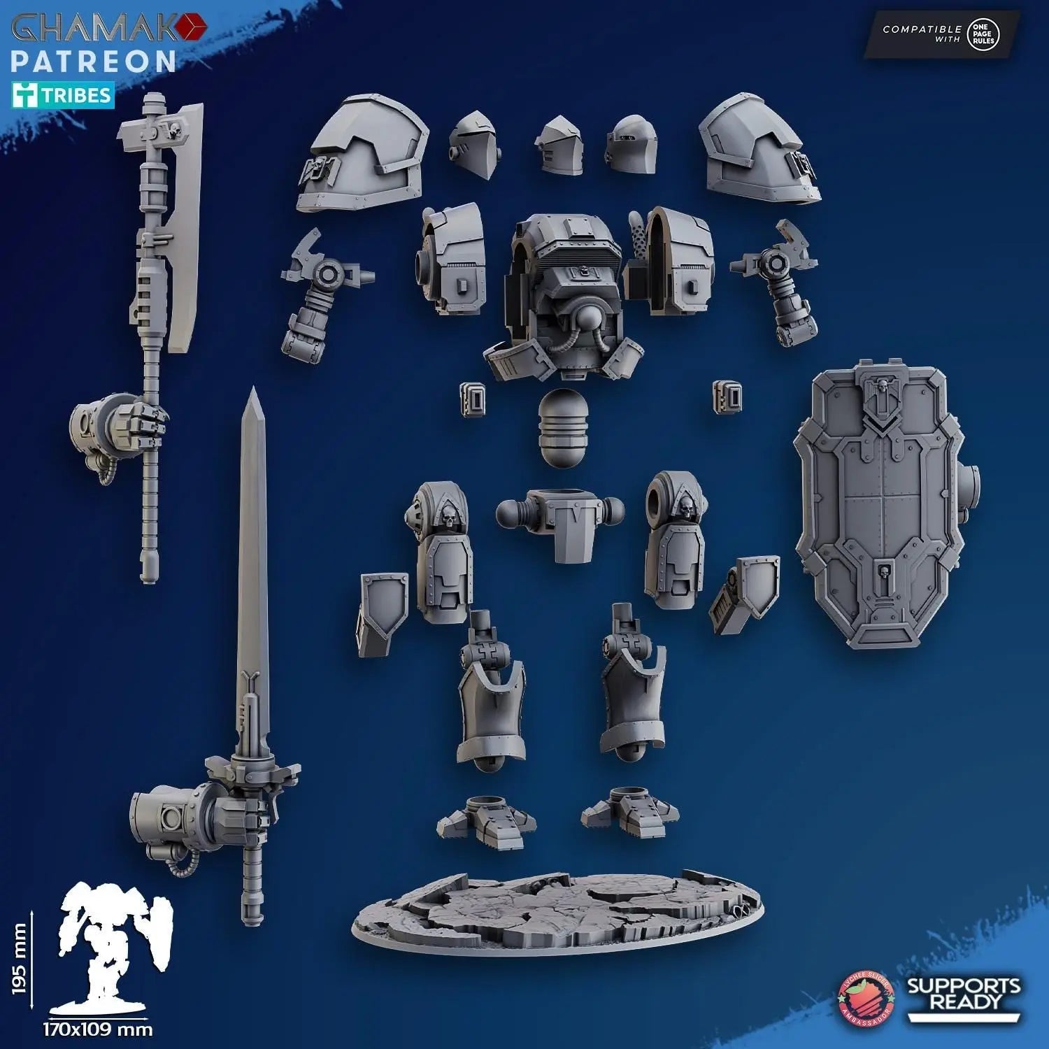 Guardian Titan by Ghamak Heroic 28/32mm Scale Miniature, 195mm tall, 170x109mm base