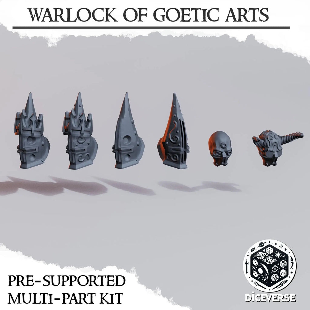 Warlock of Goetic Arts by Diceverse, 28/32mm scale miniature, 64mm Tall, Trench Crusade Proxy