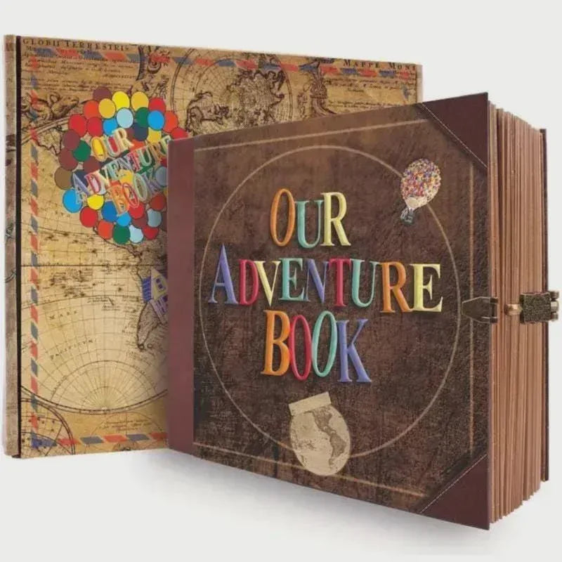 Our Adventure Book Scrapbook Album - Vintage Travel Memory Photo Journal, Wedding Anniversary, Birthday Gift