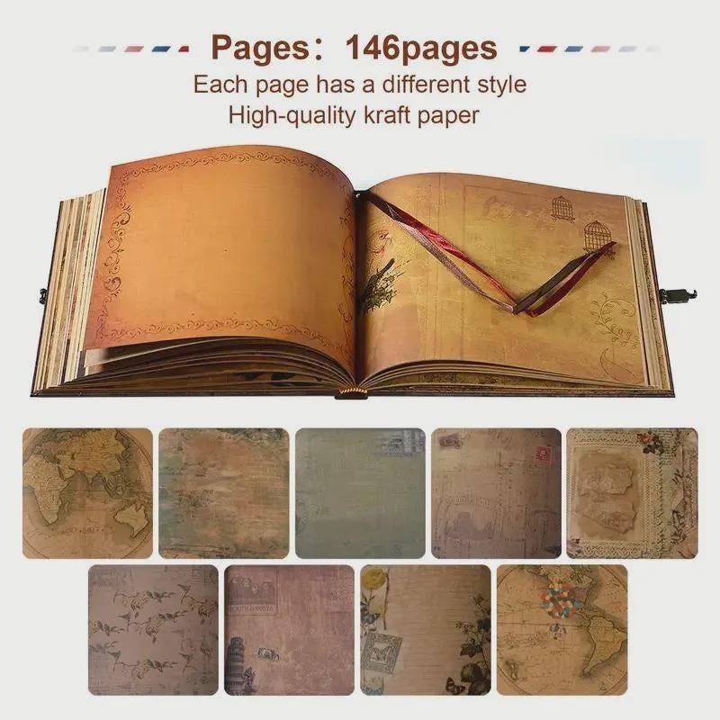 Our Adventure Book Scrapbook Album - Vintage Travel Memory Photo Journal, Wedding Anniversary, Birthday Gift
