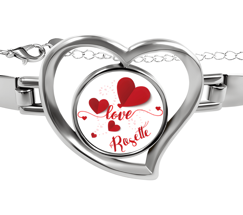 Personalised Heart Bracelet – Custom Name Love Bangle