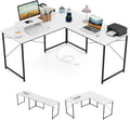 L Shaped Computer Desk With USB Ports And Monitor Shelf 95 Inch Two Person