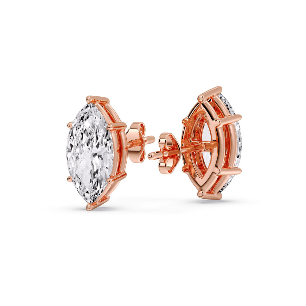 Marquise Diamond 6 Prong Stud Earrings