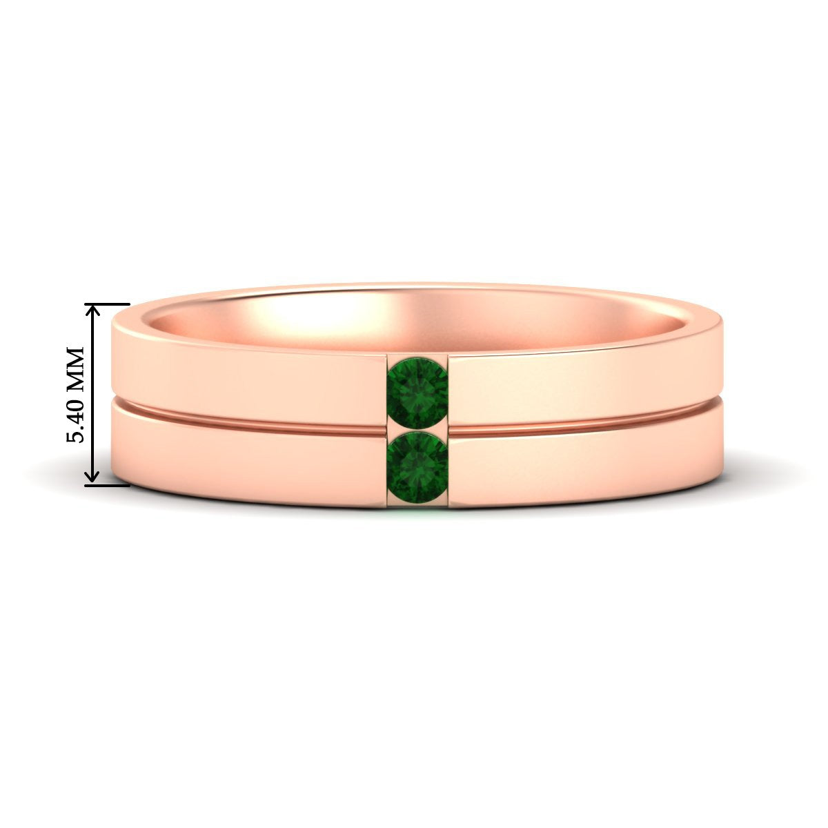 Mens 2 Stone Band