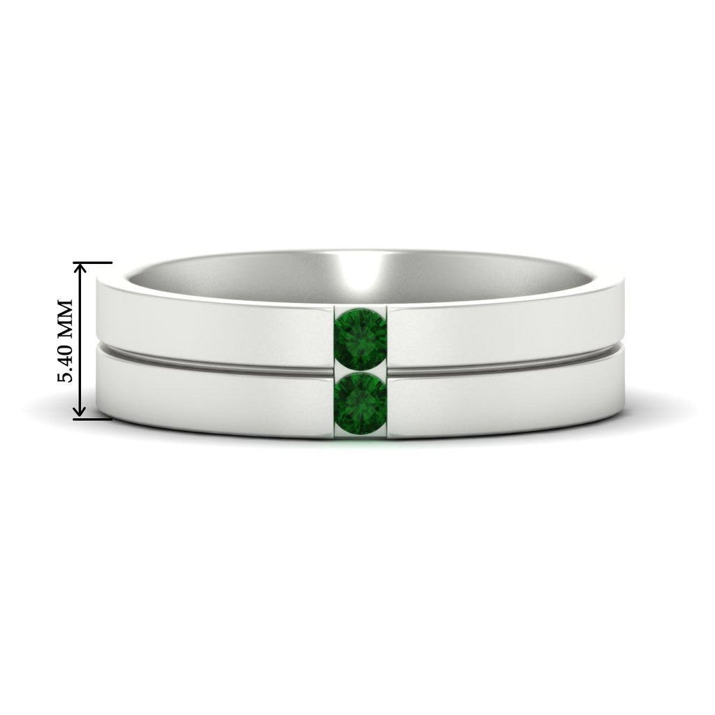 Mens 2 Stone Band