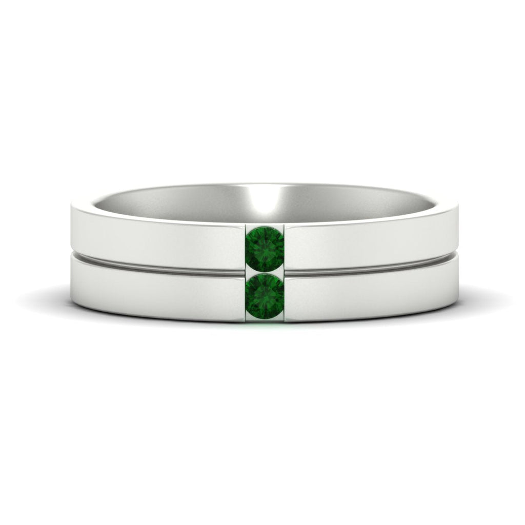 Mens 2 Stone Band