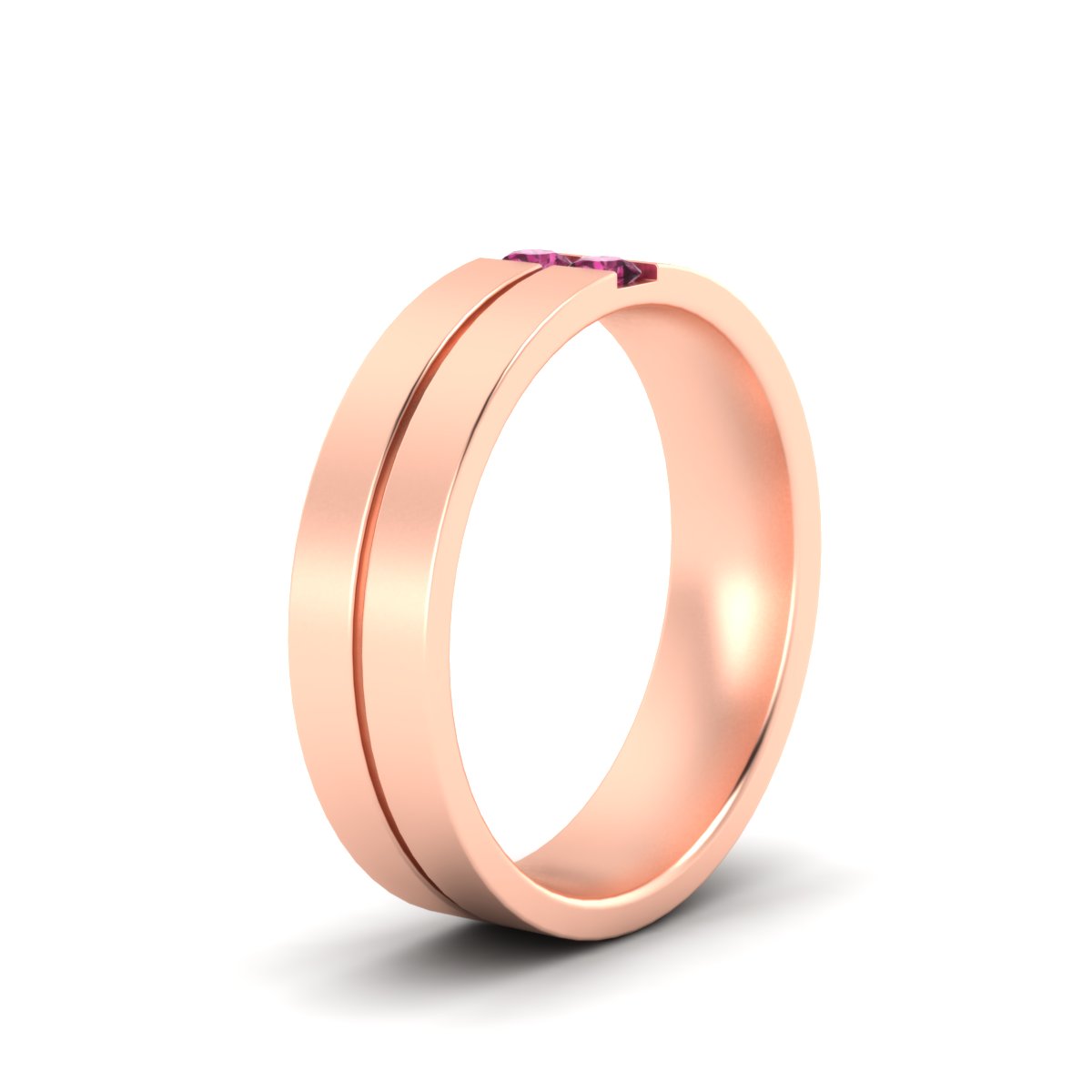 Mens 2 Stone Band